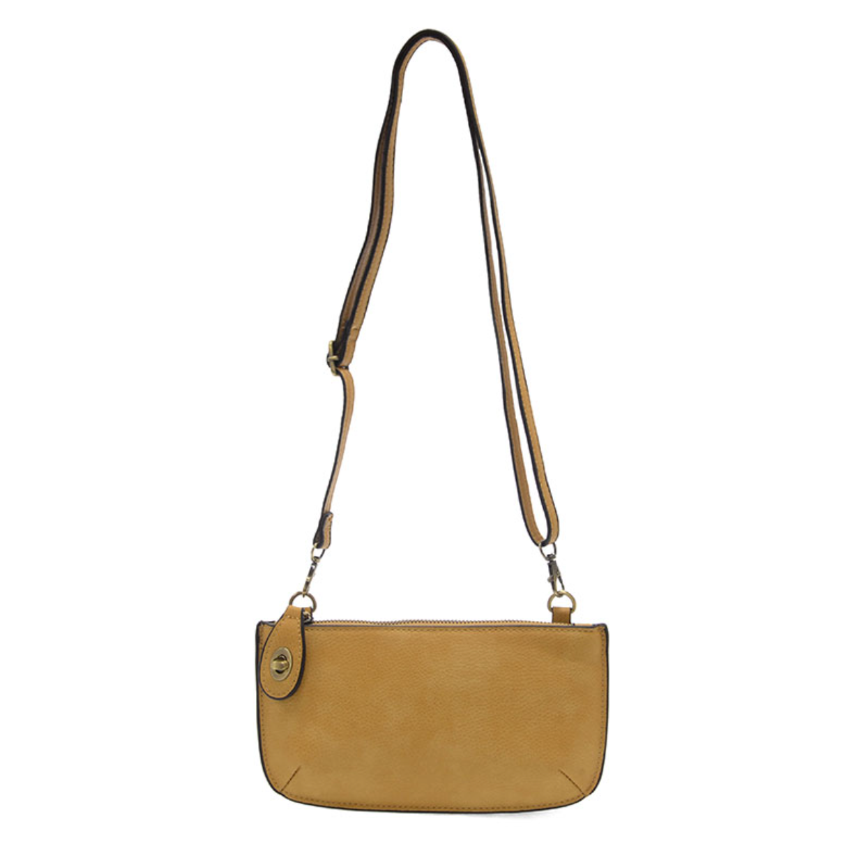 Golden Tan Mini Crossbody Wristlet Clutch