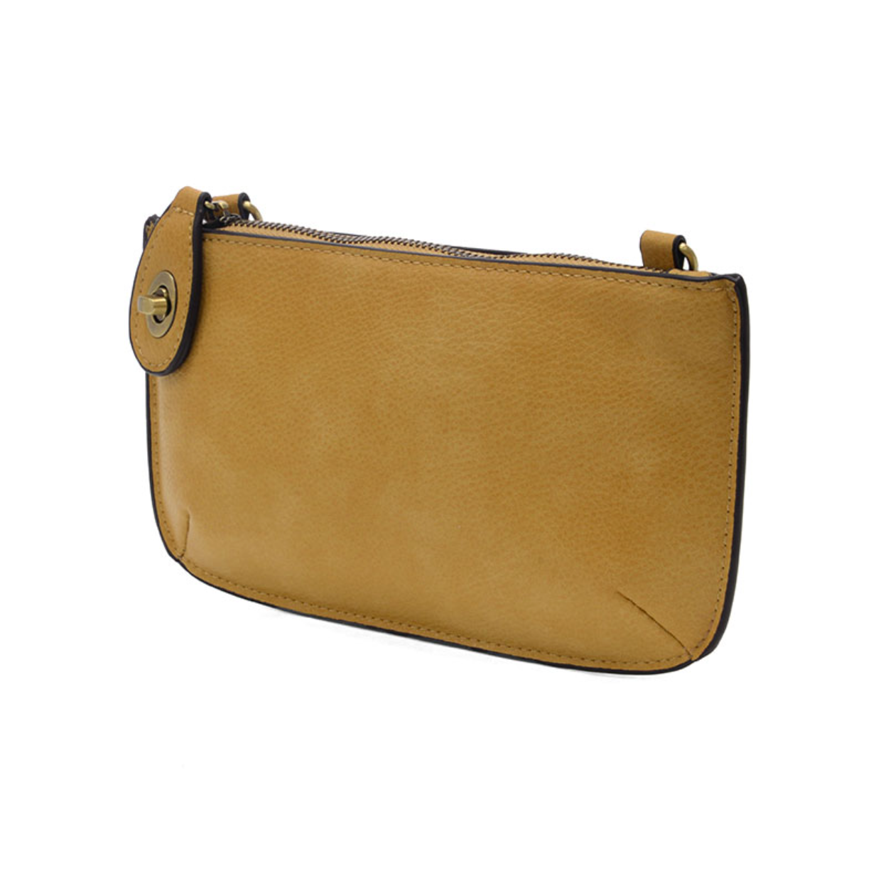 Golden Tan Mini Crossbody Wristlet Clutch
