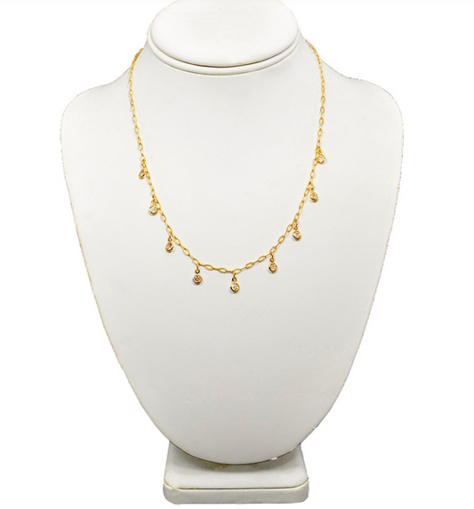 Gold Dangle Necklace & Earrings Set