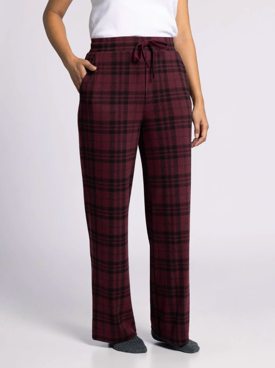 Homebody Burgundy Plaid Lounge Pant