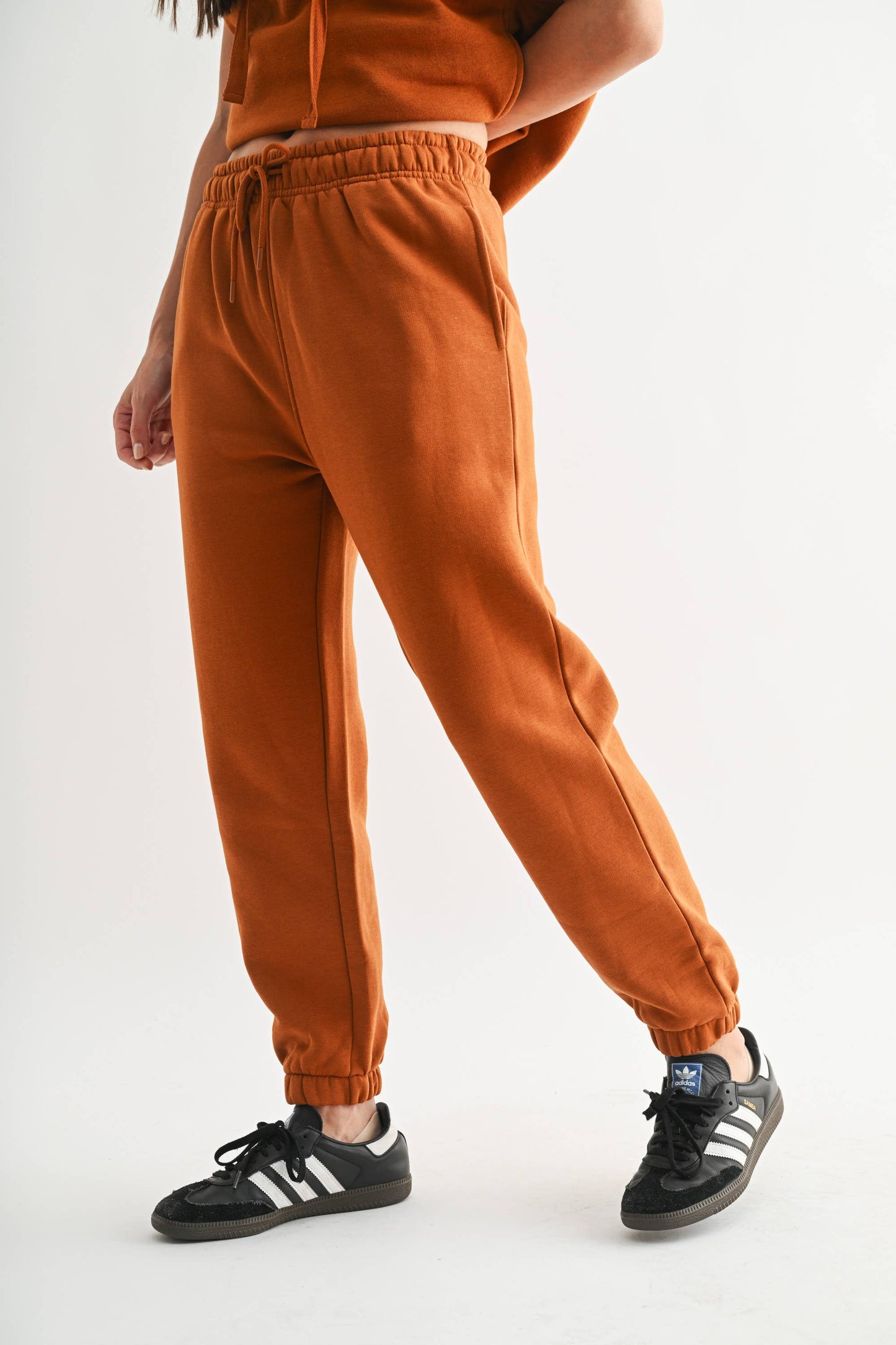 Burnt Amber Fleece Billow Pants