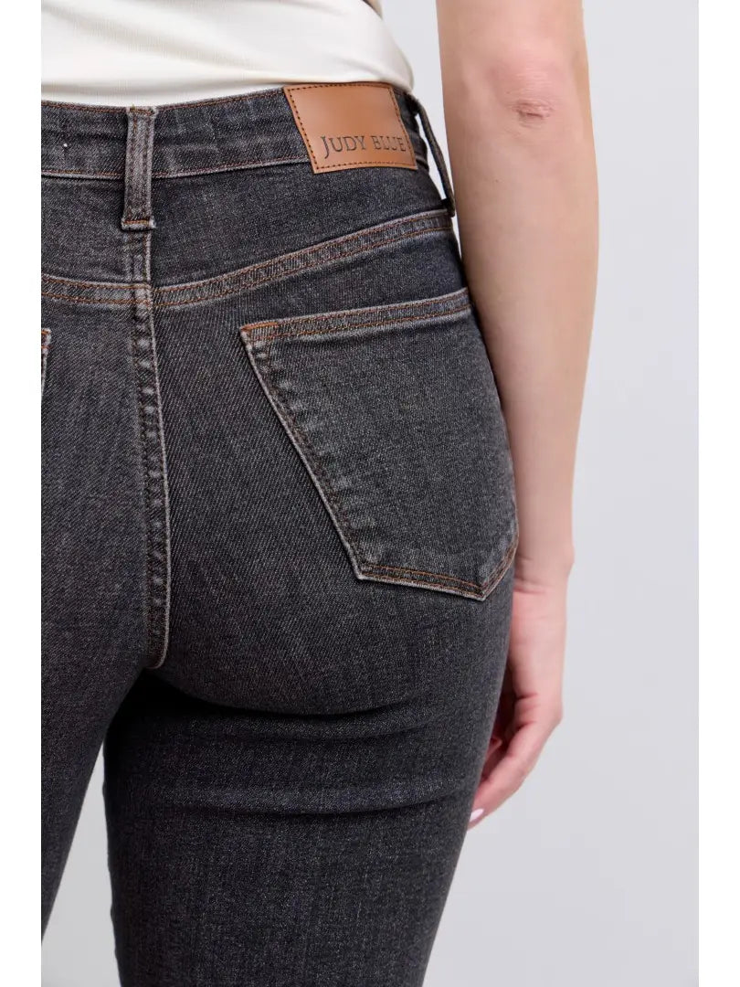 Black Mid-Rise Tummy Control Slim Jean