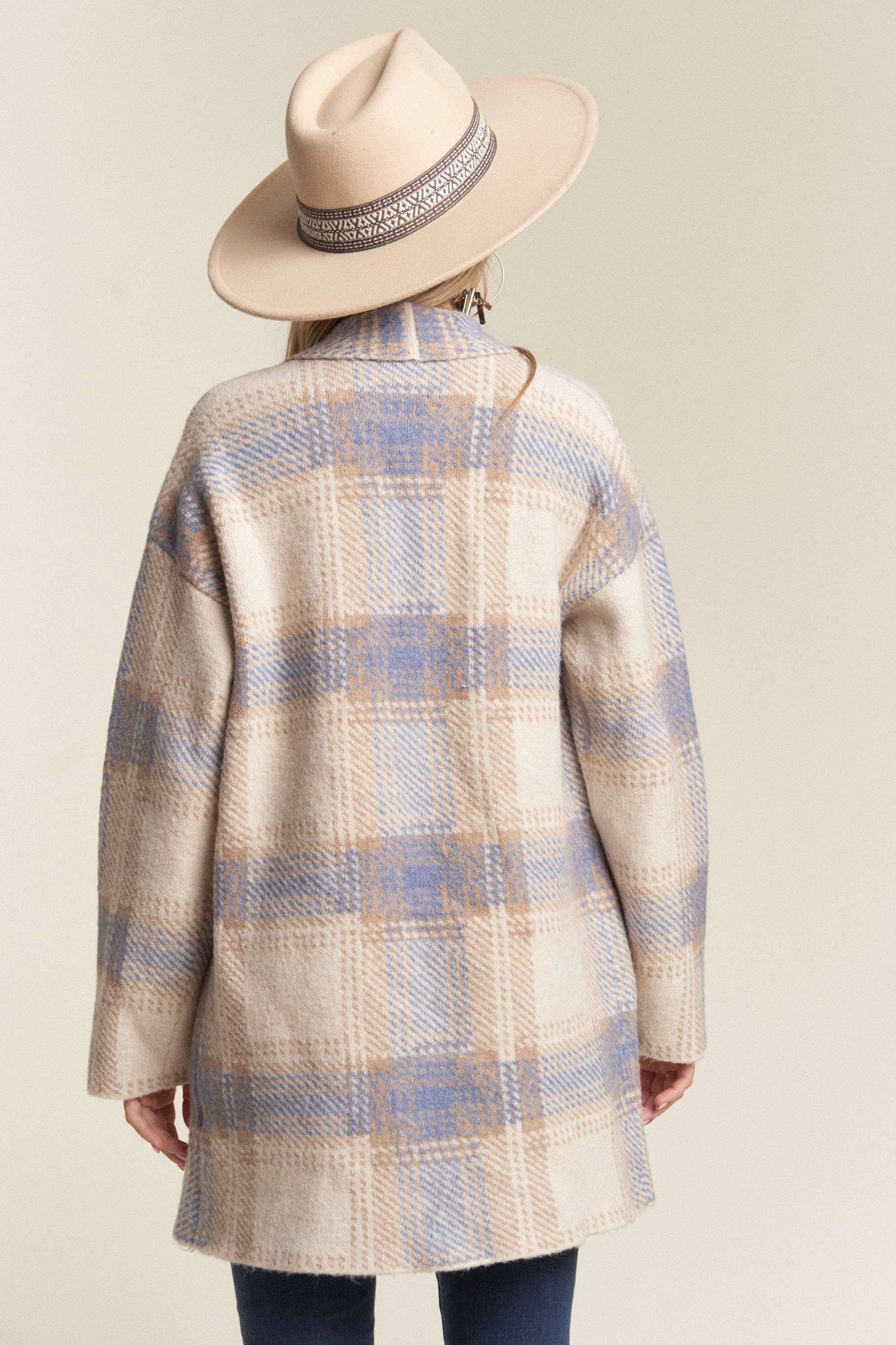 Cozy Checker Sweater Cardigan