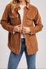 Camel Corduroy Sherpa-Lined Jacket
