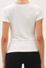 White Ribbed Fitted Jersey Tee