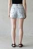 Hybrid Style High Rise Midi Denim Shorts - Light Acid Wash