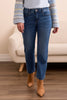 Audrey Hugging Straight Crop Jeans - Dark Night