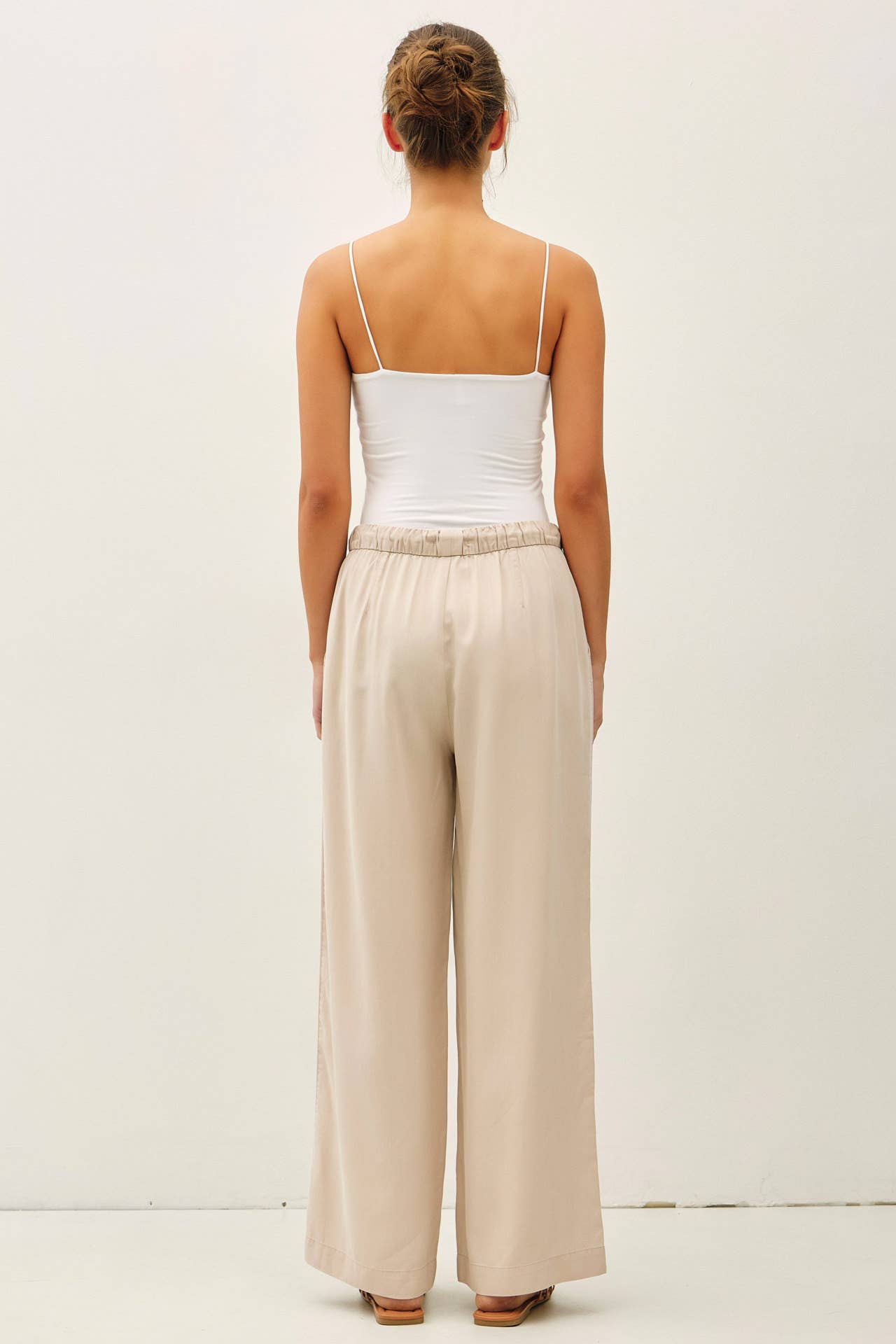 Sand Washed Tencel Wide Leg Pants