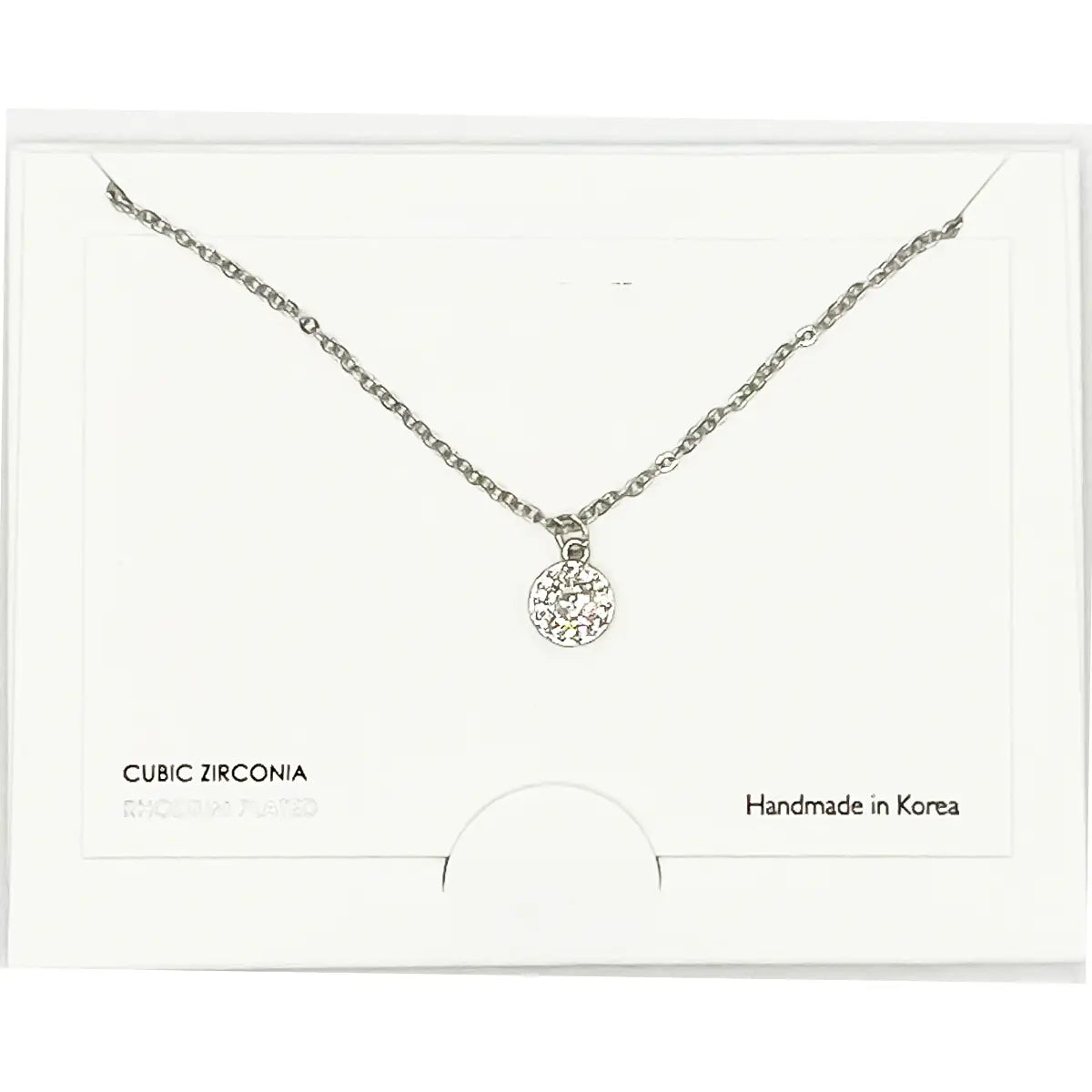 Circle Cz Pendant Necklace