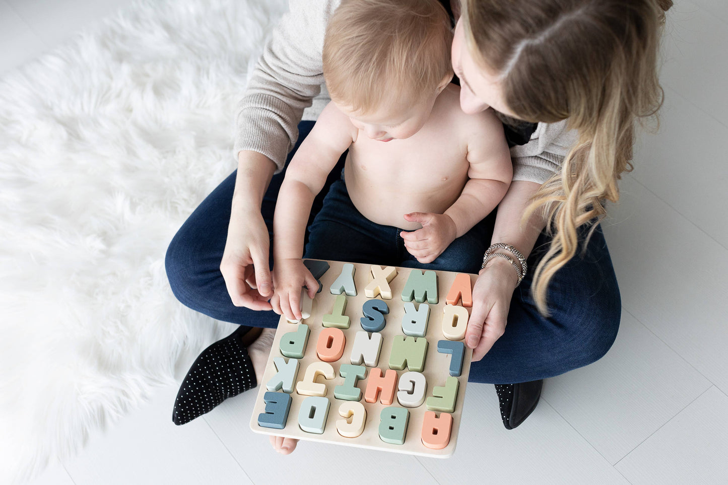 Wooden Alphabet Puzzle, Nursery Decor