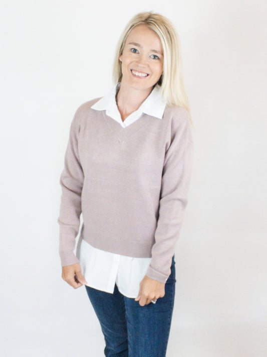 Rosewood V-neck Sweater