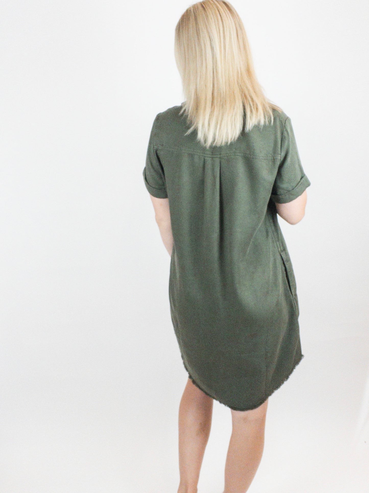 Tribal Olive Pop Over Dress