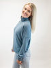 Teal Soft Relaxed Fit Turtle Neck Knit Top