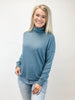 Teal Soft Relaxed Fit Turtle Neck Knit Top