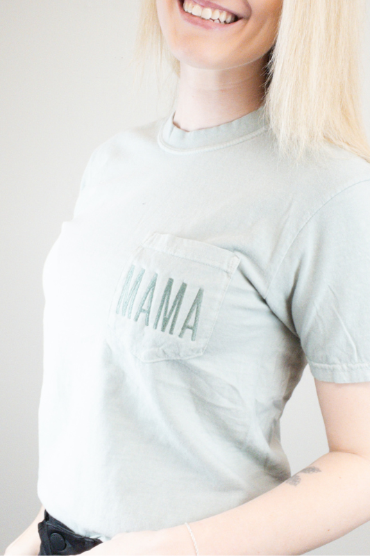 Embroidered Mama Pocket Tee