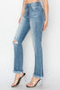 Risen High Rise Crop Bootcut Fray Jeans