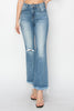 Risen High Rise Crop Bootcut Fray Jeans