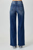 Risen Mid-Rise Dark Straight Leg Jeans