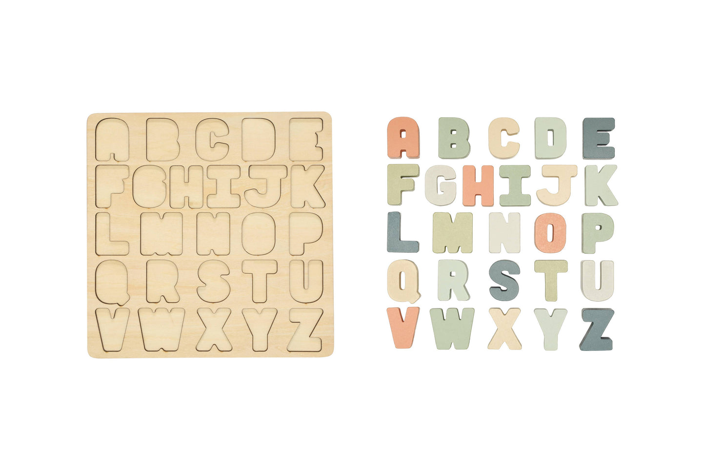 Wooden Alphabet Puzzle, Nursery Decor