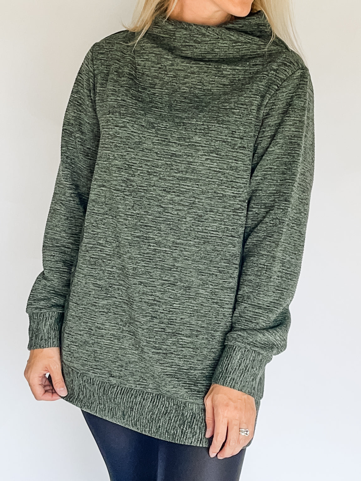 Chive Tunic Mock Neck Top