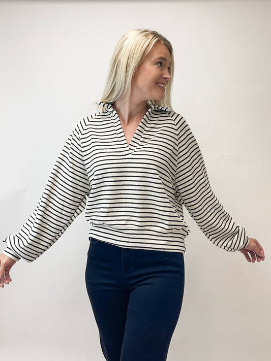 Striped Collared Pullover