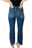 Mica Dark Wash High Rise Crop Flare Jeans