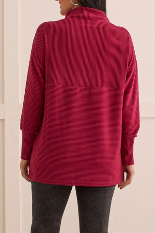 Tribal Red Plum Tunic Sweater - XS