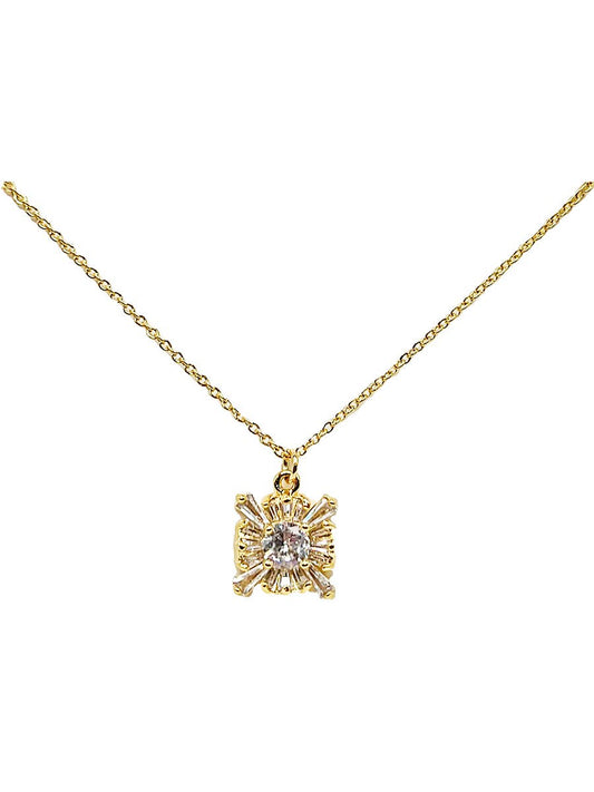 Square CZ Pendant Necklace