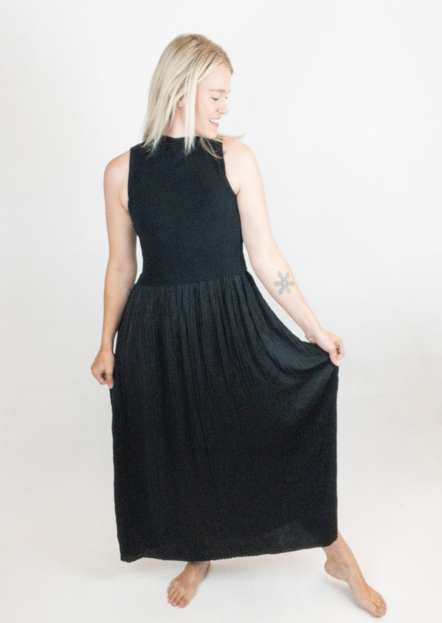 Tribal Black Twofer Maxi Dress