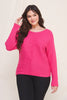 Fuschia Ribbed Curvy Sweater