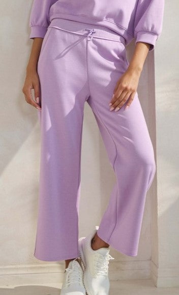 UltraComfy High Rise Cropped Straight Leg Pants - Light Purple