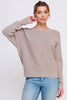 Warm Grey Mini Waffle Knit Top