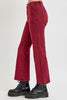 Wine High Rise Ankle Flare Risen Jeans