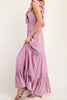 Lilac Rose Ruffle Maxi Dress