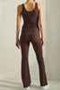 Sporty Ribbed Set - Brown