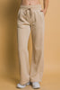 Khaki Wide Leg Sweatpants