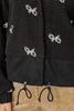 Black Bow Embroidery Mixed Jacket