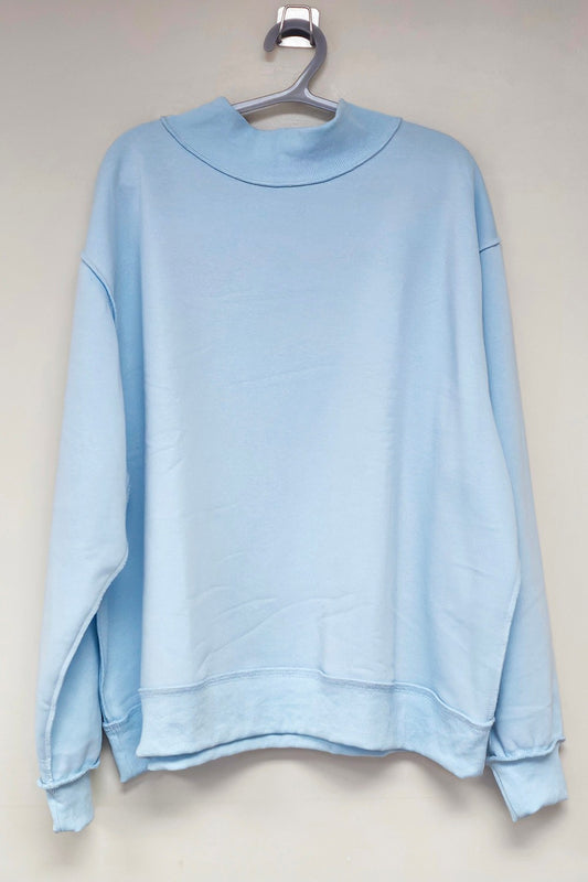 Lt. Blue Mock Neck Sweatshirt Top