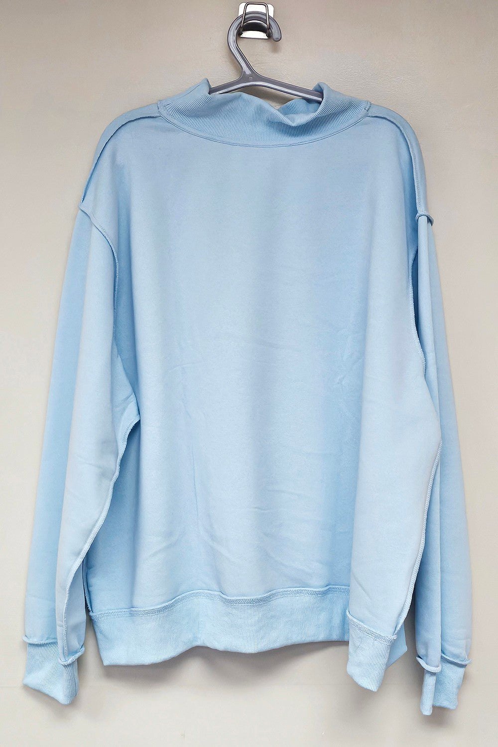 Lt. Blue Mock Neck Sweatshirt Top