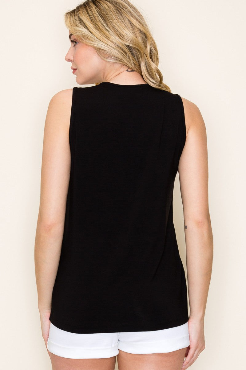 Black V-Neck Tank