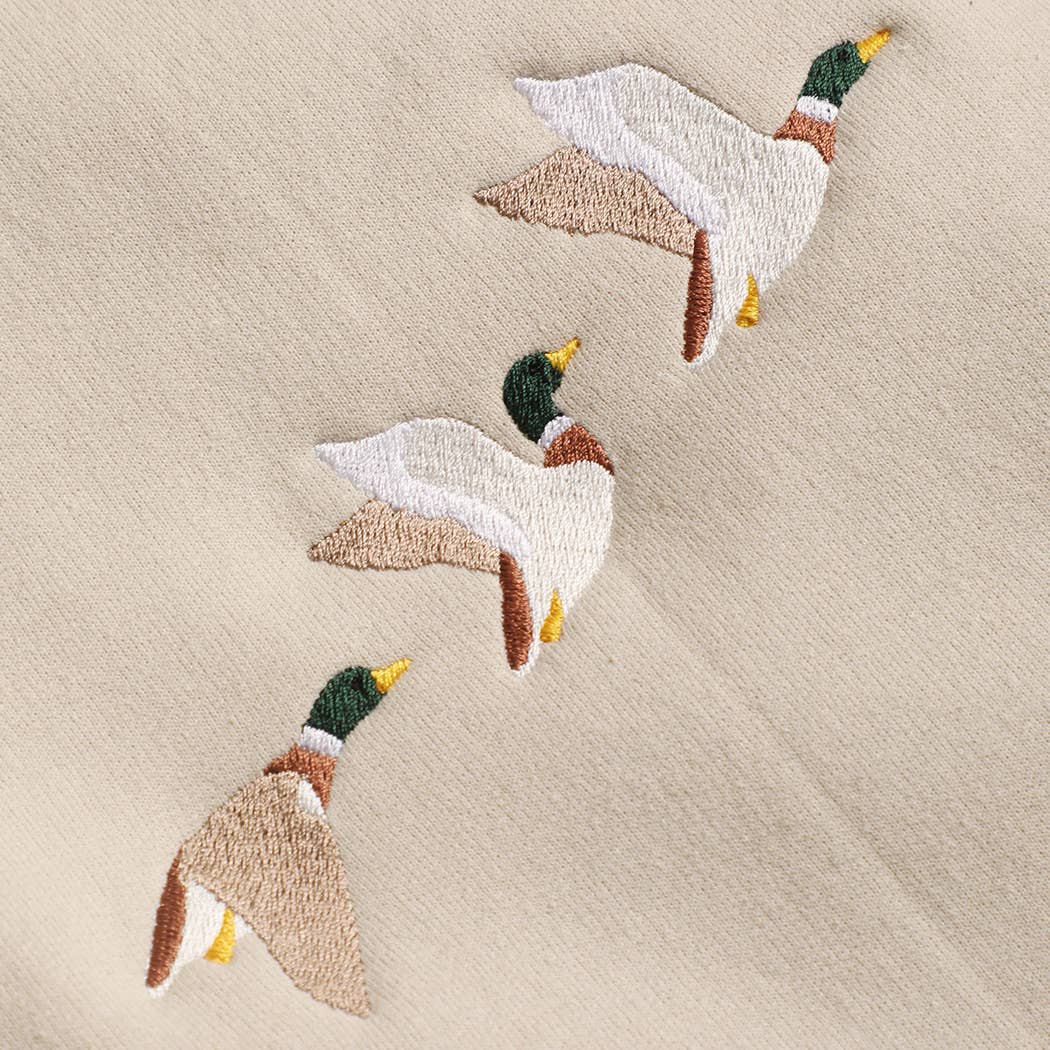 Flying Mallard Embroidered Fleece Sweatshirt