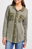 Tribal Waffle Button Down - Olive