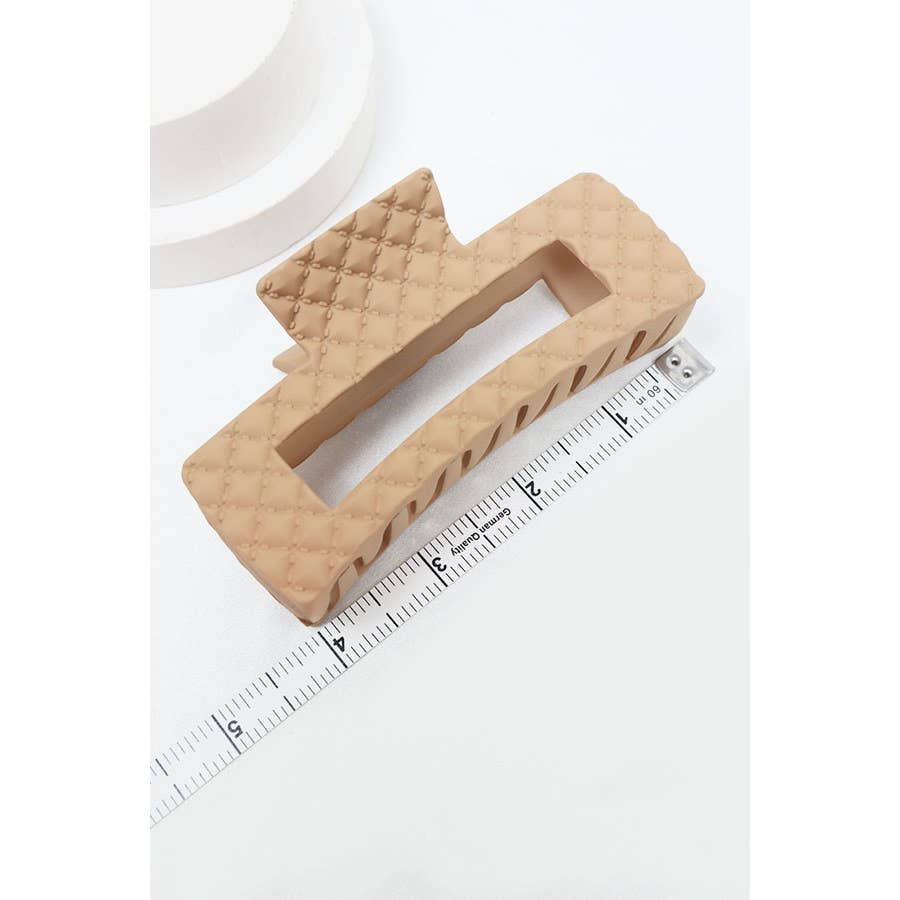 Matte Embossed Rectangle Hair Claw