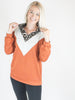 Leopard Color Block Pullover