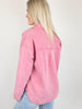 Watermelon Pink Washed Knit Shacket