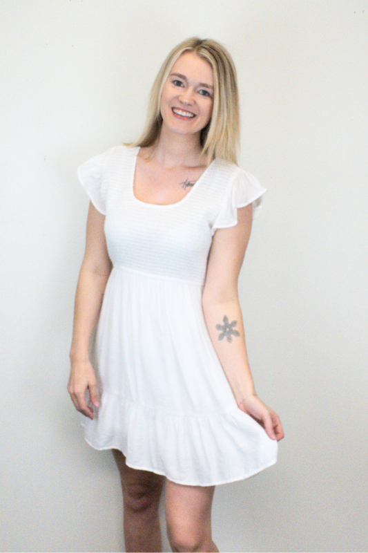 White Smock Mini Dress