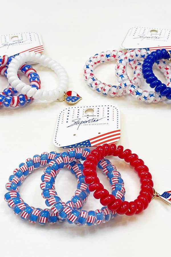 Set Of 3 USA Hair Tie Set