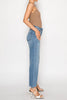 Tummy Control High Rise Straight Leg Jeans - Med Wash