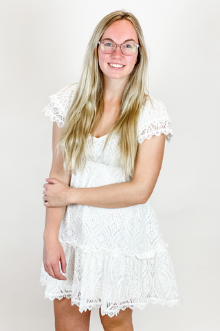 White Lace Dress - Medium