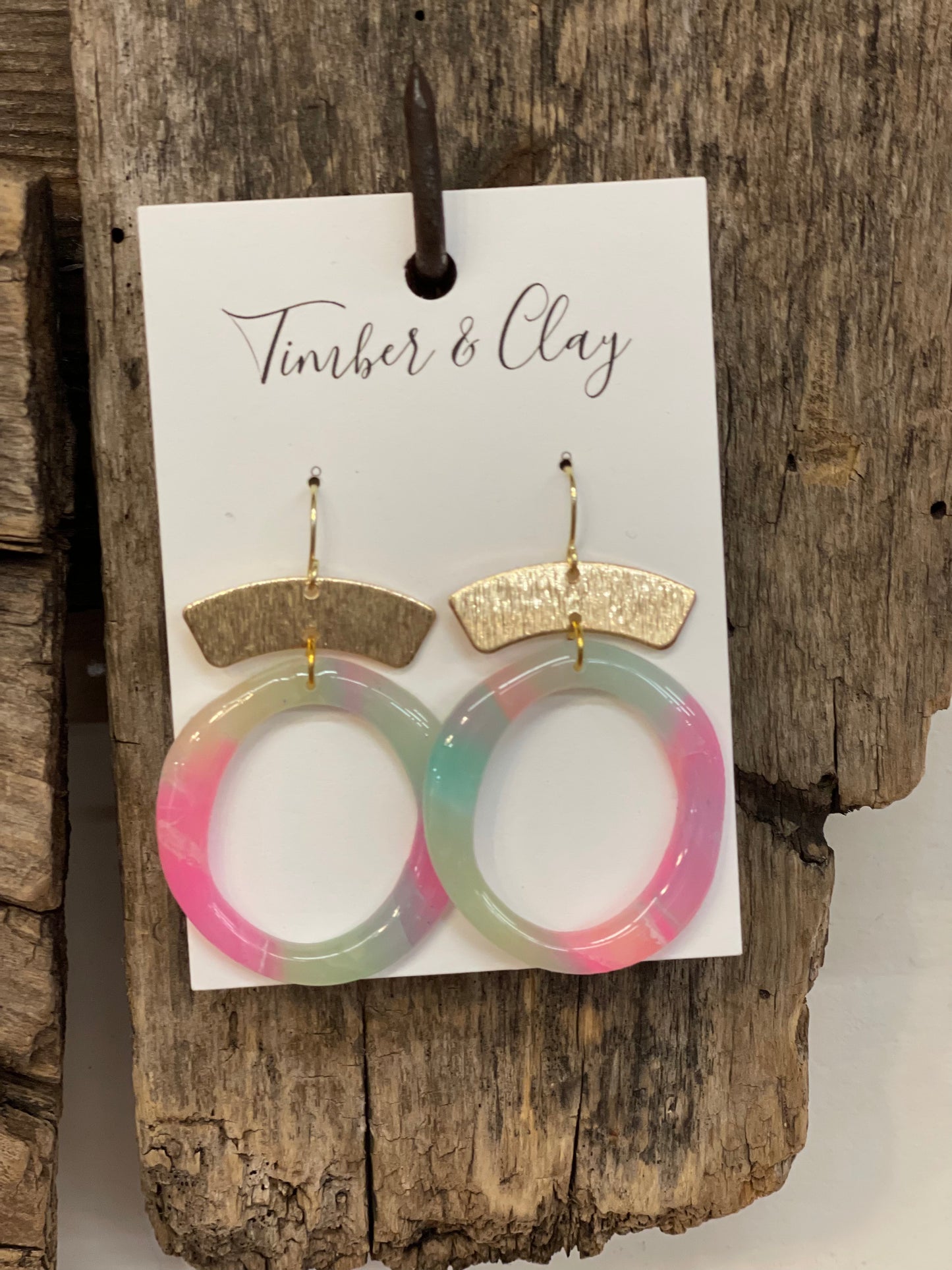 T & C Colorful Circle Earrings